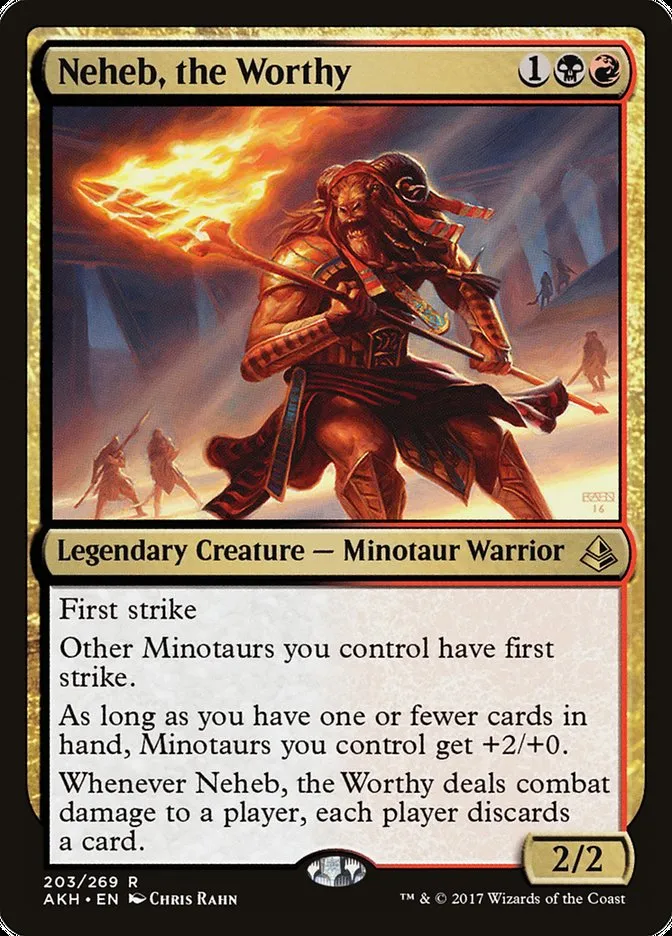 2017 Amonkhet Neheb, the Worthy rare #203 rare card image