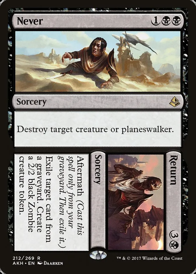 2017 Amonkhet Never // Return rare #212 rare card image