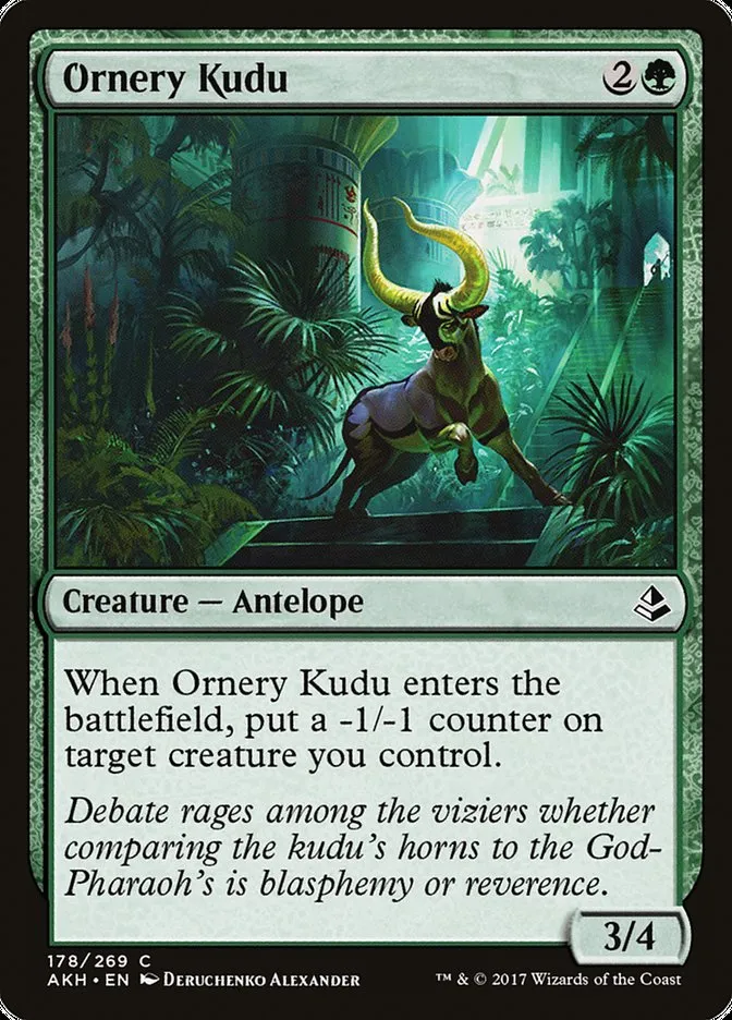 2017 Amonkhet Ornery Kudu common #178 common card image