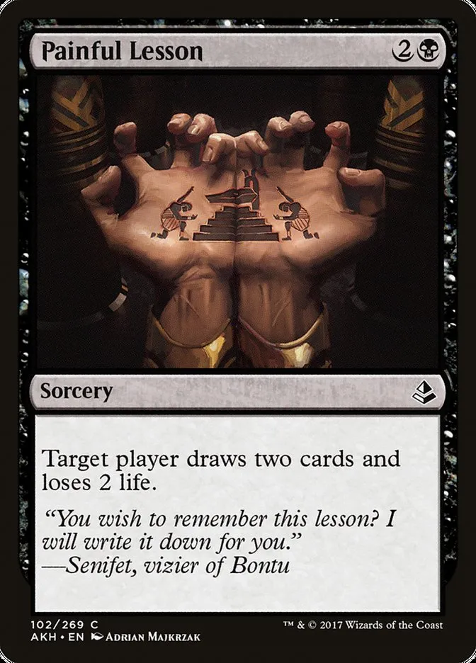 2017 Amonkhet Painful Lesson common #102 common card image