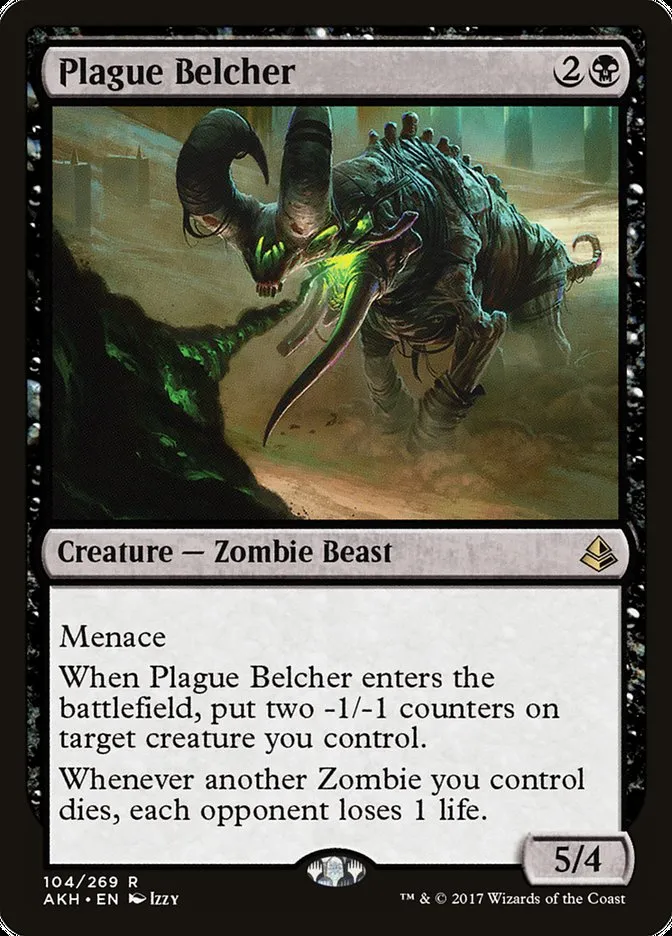 2017 Amonkhet Plague Belcher rare #104 rare card image