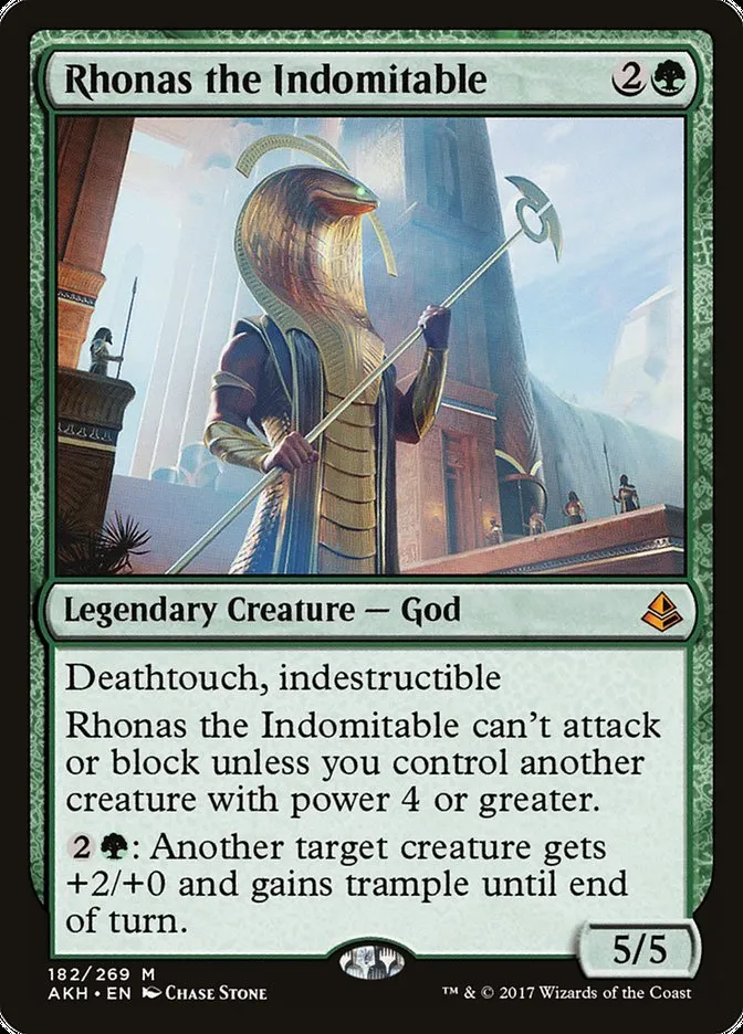 2017 Amonkhet Rhonas the Indomitable mythic #182 mythic card image