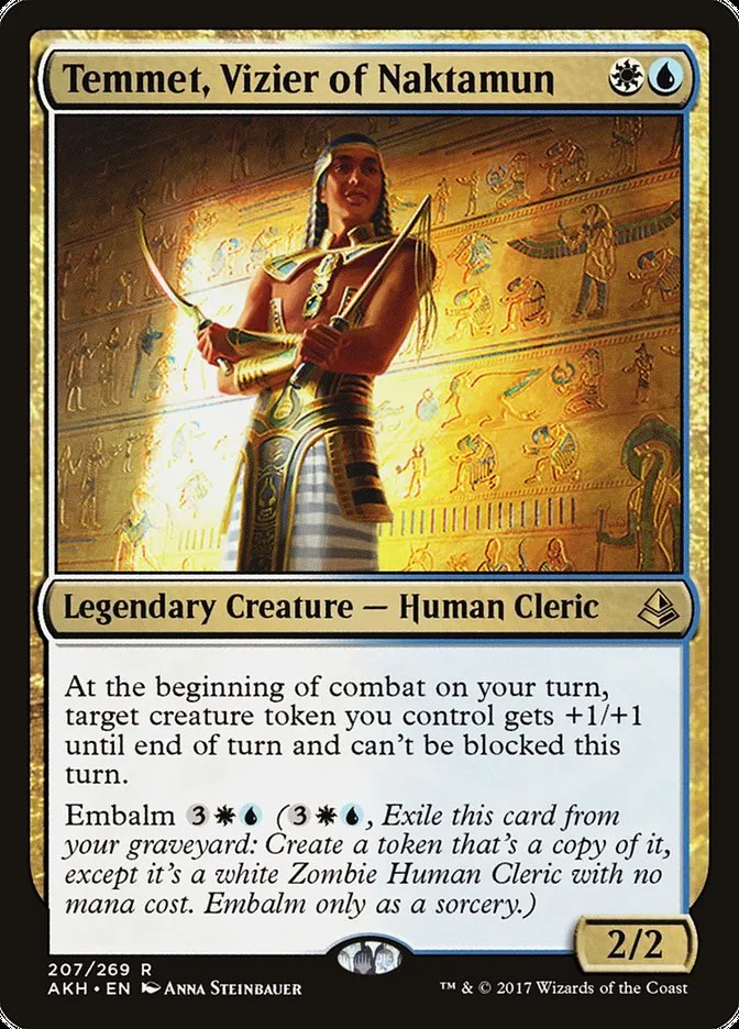 2017 Amonkhet Temmet, Vizier of Naktamun rare #207 rare card image