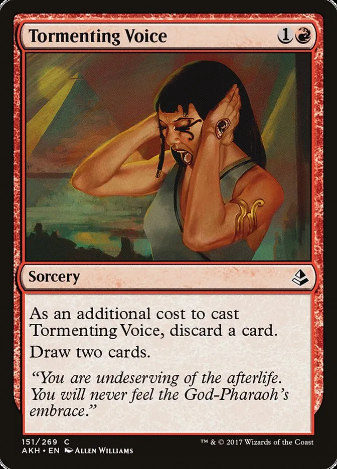 2017 Amonkhet Tormenting Voice common #151 common card image