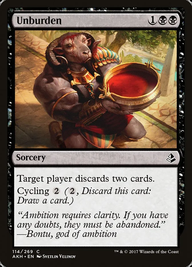 2017 Amonkhet Unburden common #114 common card image
