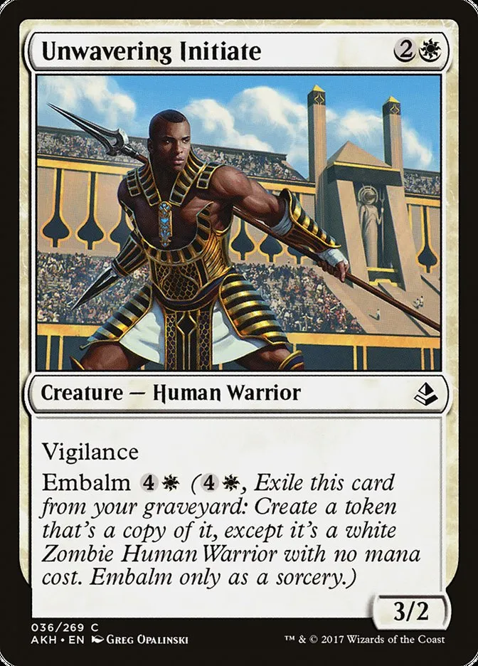 2017 Amonkhet Unwavering Initiate common #36 common card image