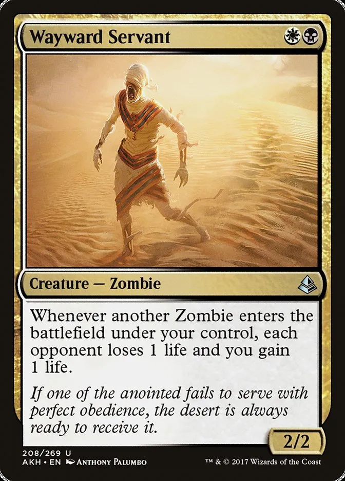 2017 Amonkhet Wayward Servant uncommon #208 uncommon card image