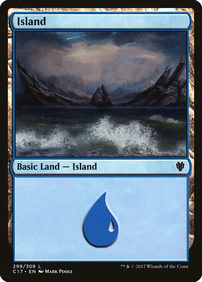 2017 Commander 2017 Island common #299 common card image