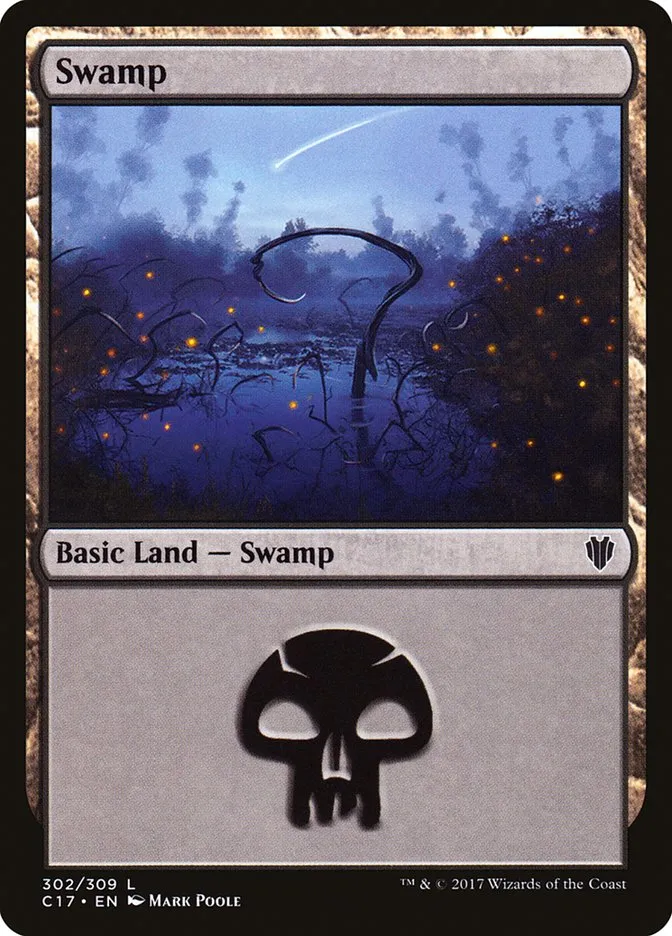 2017 Commander 2017 Swamp common #302 common card image