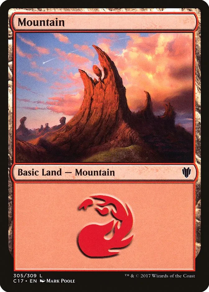 2017 Commander 2017 Mountain common #305 common card image