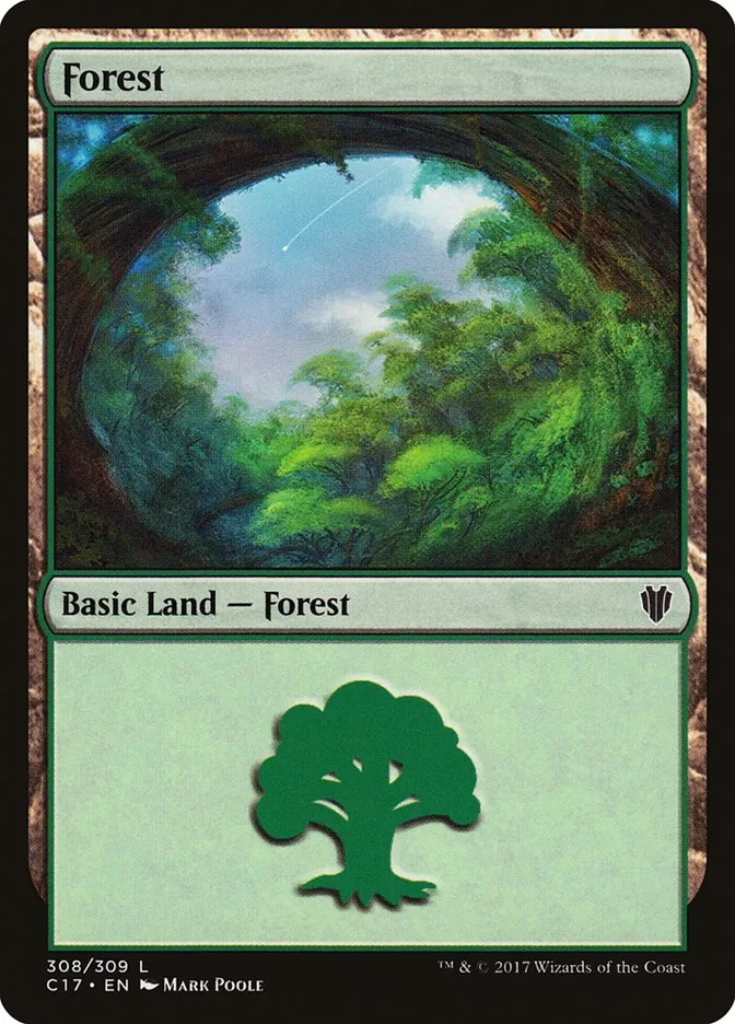 2017 Commander 2017 Forest common #308 common card image