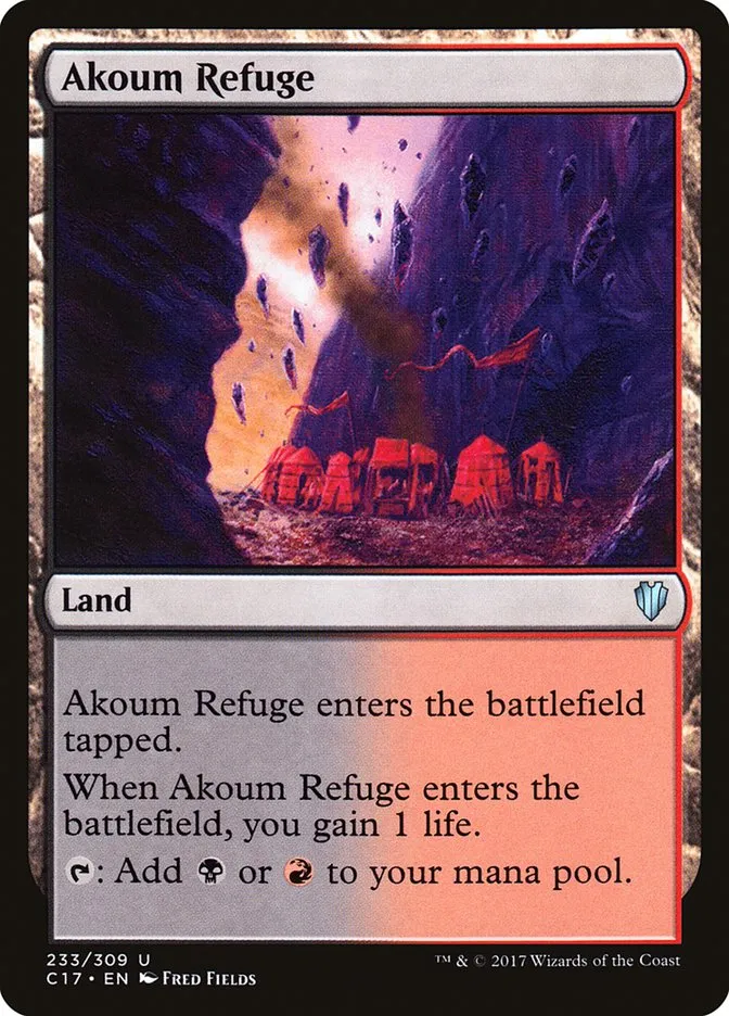 2017 Commander 2017 Akoum Refuge uncommon #233 uncommon card image