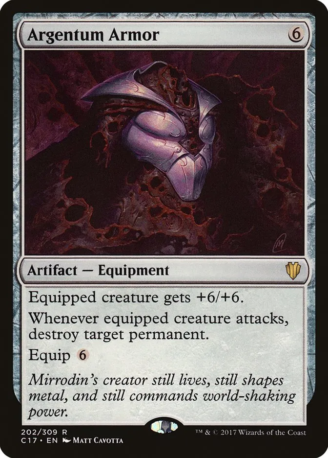 2017 Commander 2017 Argentum Armor rare #202 rare card image