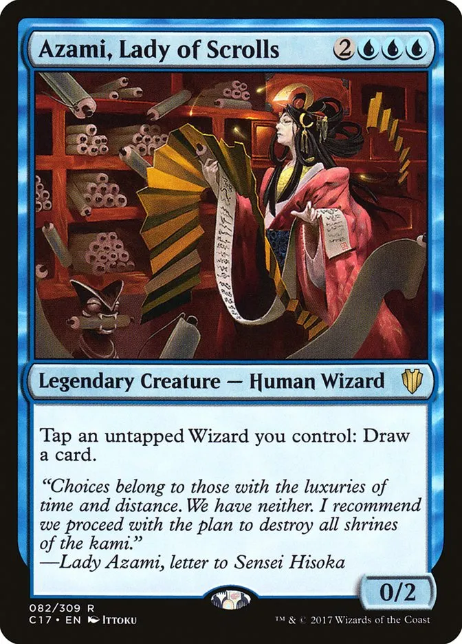 2017 Commander 2017 Azami, Lady of Scrolls #82 rare card image