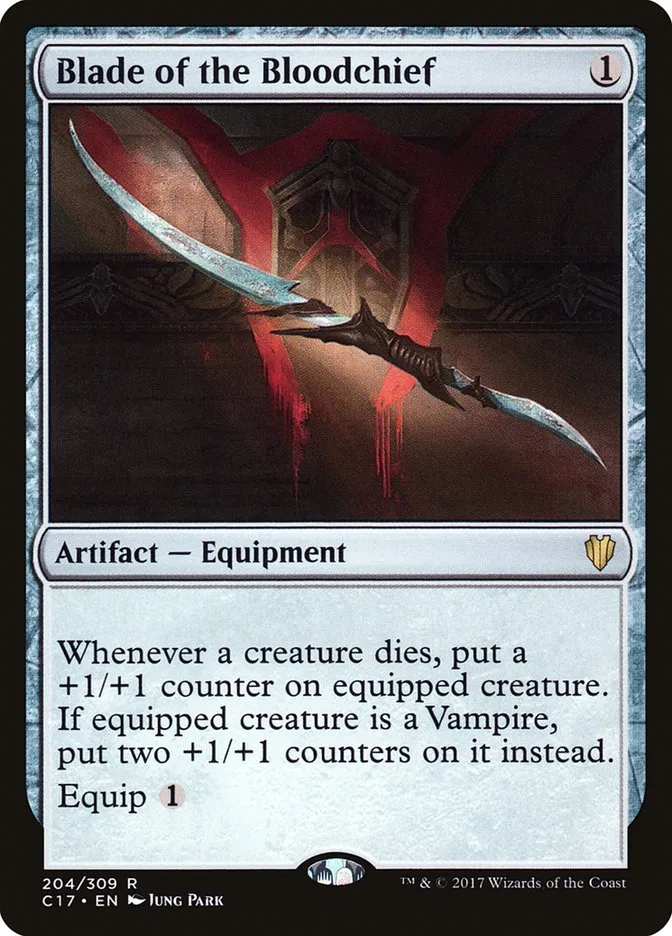2017 Commander 2017 Blade of the Bloodchief #204 rare card image