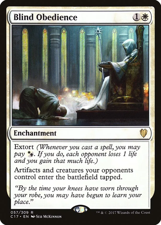 2017 Commander 2017 Blind Obedience rare #57 rare card image