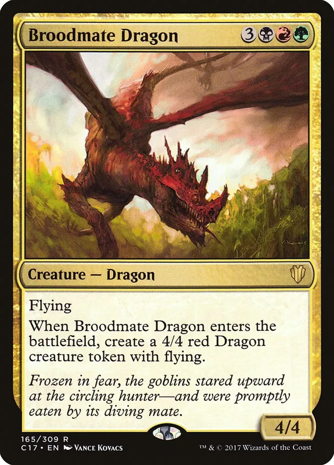 2017 Commander 2017 Broodmate Dragon rare #165 rare card image