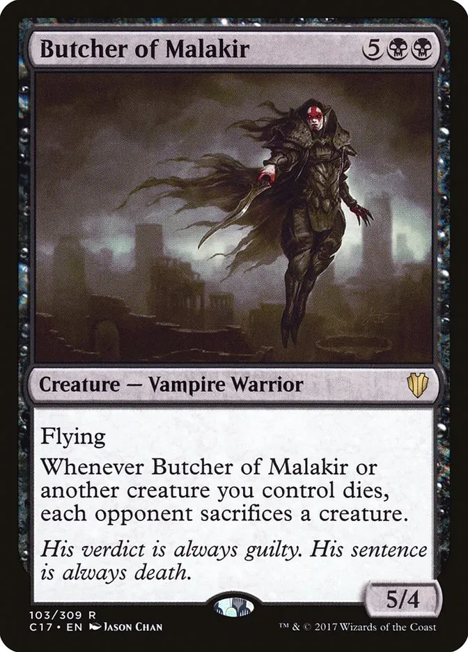 2017 Commander 2017 Butcher of Malakir rare #103 rare card image