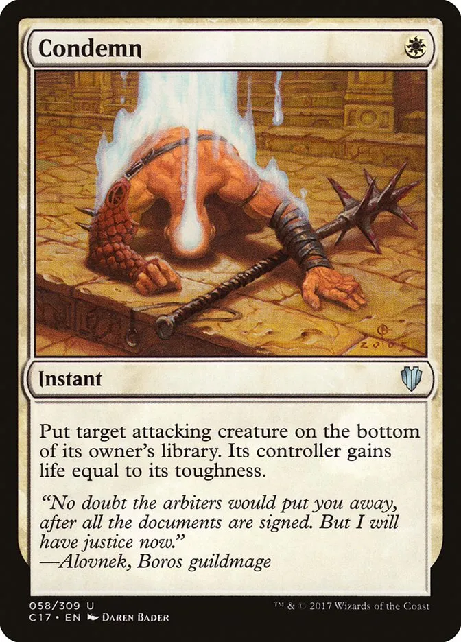 2017 Commander 2017 Condemn uncommon #58 uncommon card image