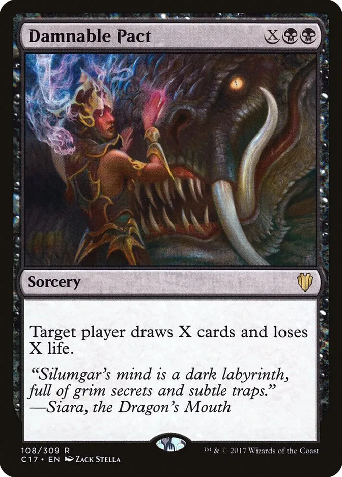 2017 Commander 2017 Damnable Pact rare #108 rare card image