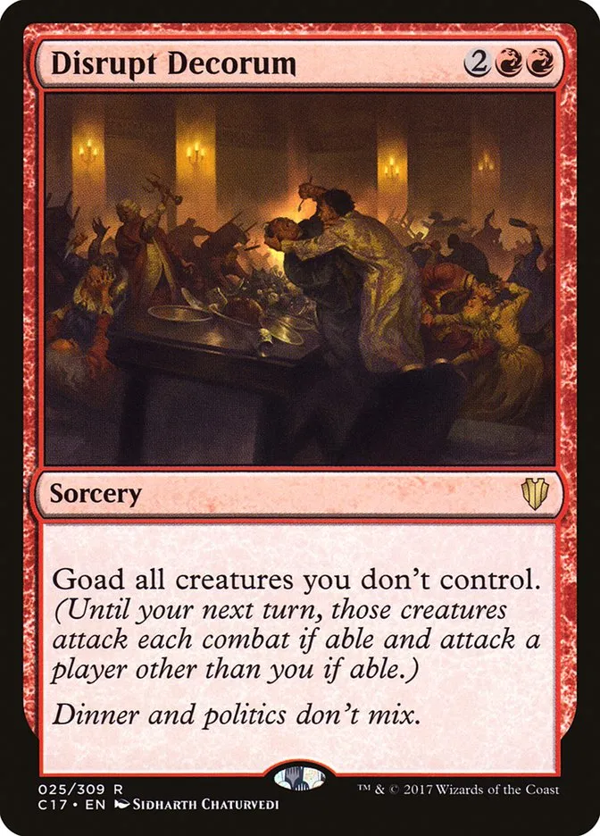 2017 Commander 2017 Disrupt Decorum rare #25 rare card image