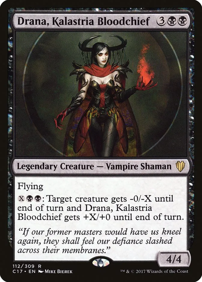 2017 Commander 2017 Drana, Kalastria Bloodchief #112 rare card image