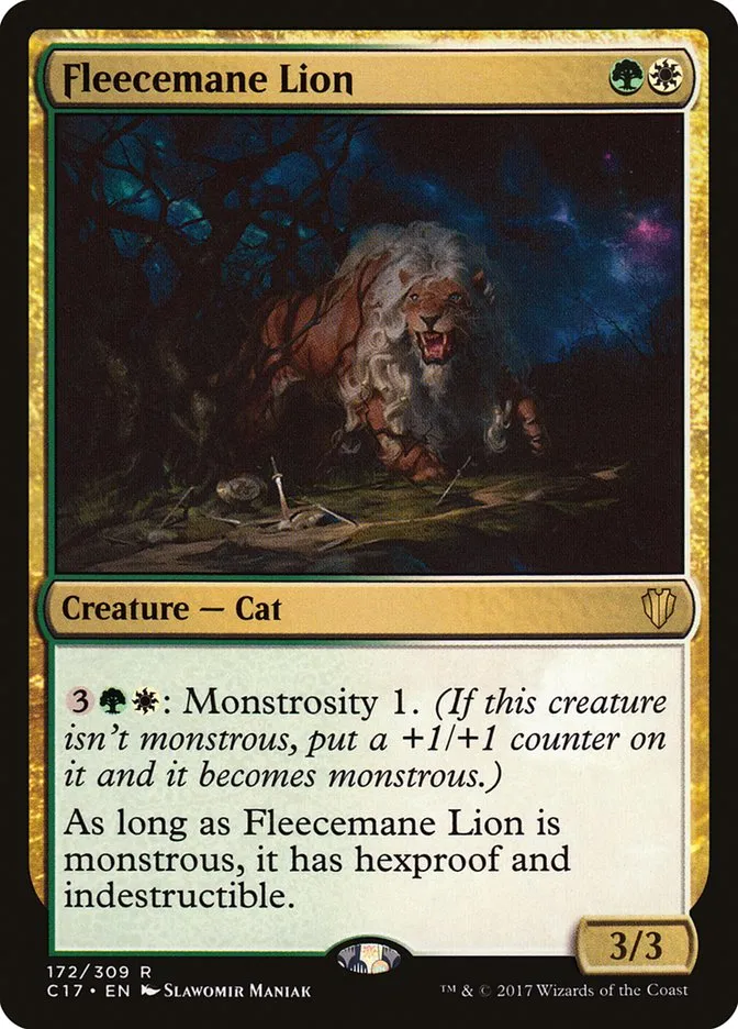 2017 Commander 2017 Fleecemane Lion #172 rare card image