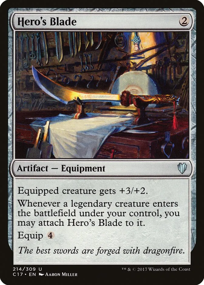 2017 Commander 2017 Hero's Blade uncommon #214 uncommon card image