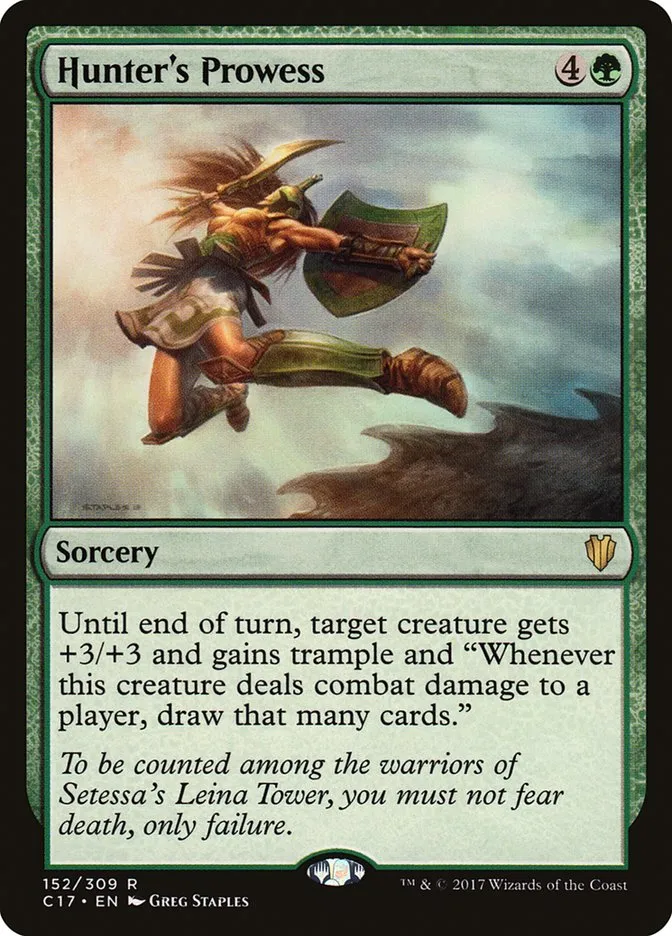 2017 Commander 2017 Hunter's Prowess rare #152 rare card image