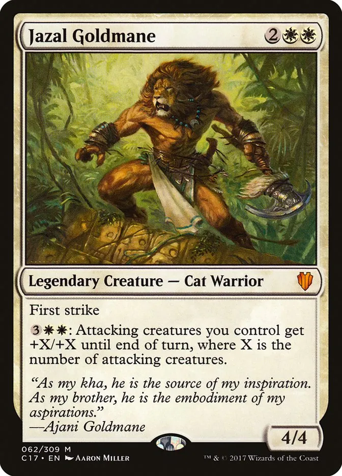 2017 Commander 2017 Jazal Goldmane #62 mythic card image