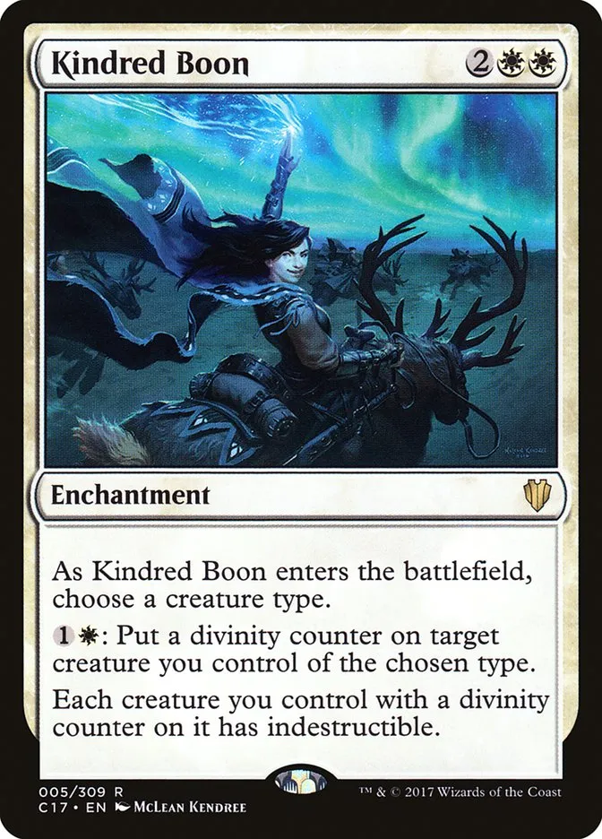 2017 Commander 2017 Kindred Boon rare #5 rare card image