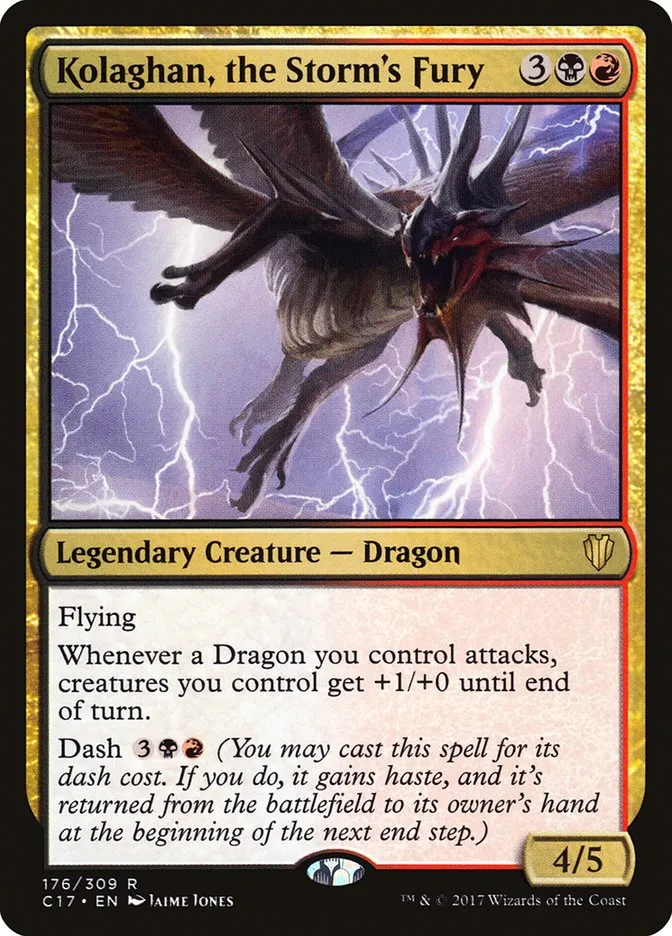 2017 Commander 2017 Kolaghan, the Storm's Fury #176 rare card image
