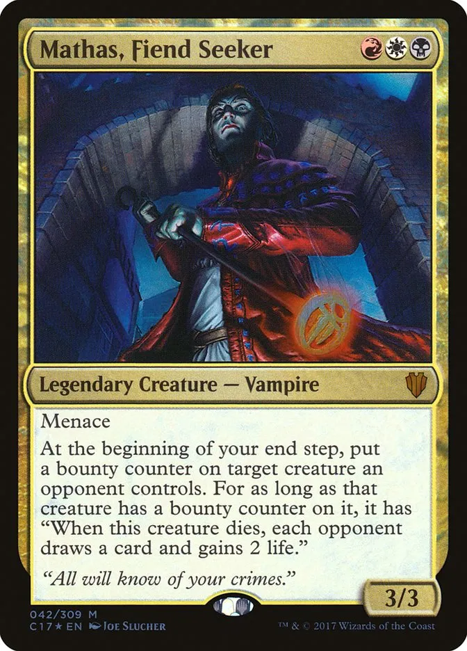 2017 Commander 2017 Mathas, Fiend Seeker mythic #42 mythic card image