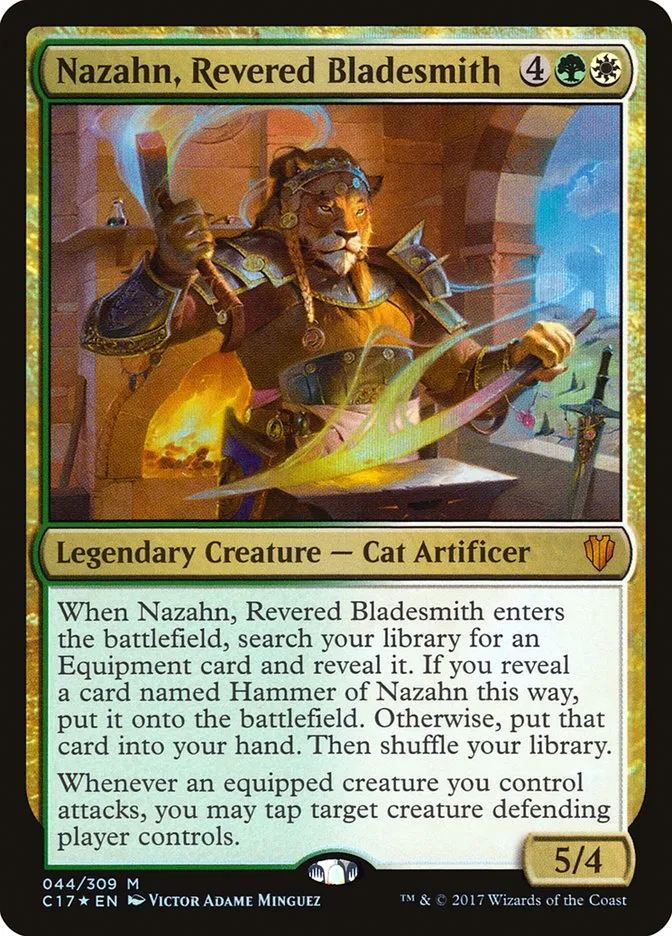 2017 Commander 2017 Nazahn, Revered Bladesmith mythic #44 mythic card image