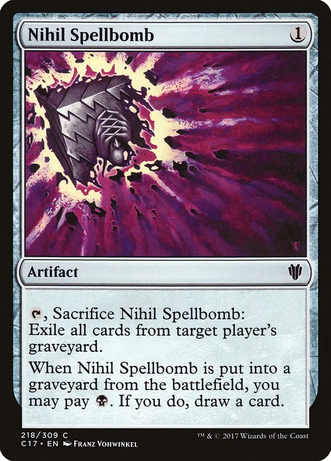 2017 Commander 2017 Nihil Spellbomb common #218 common card image