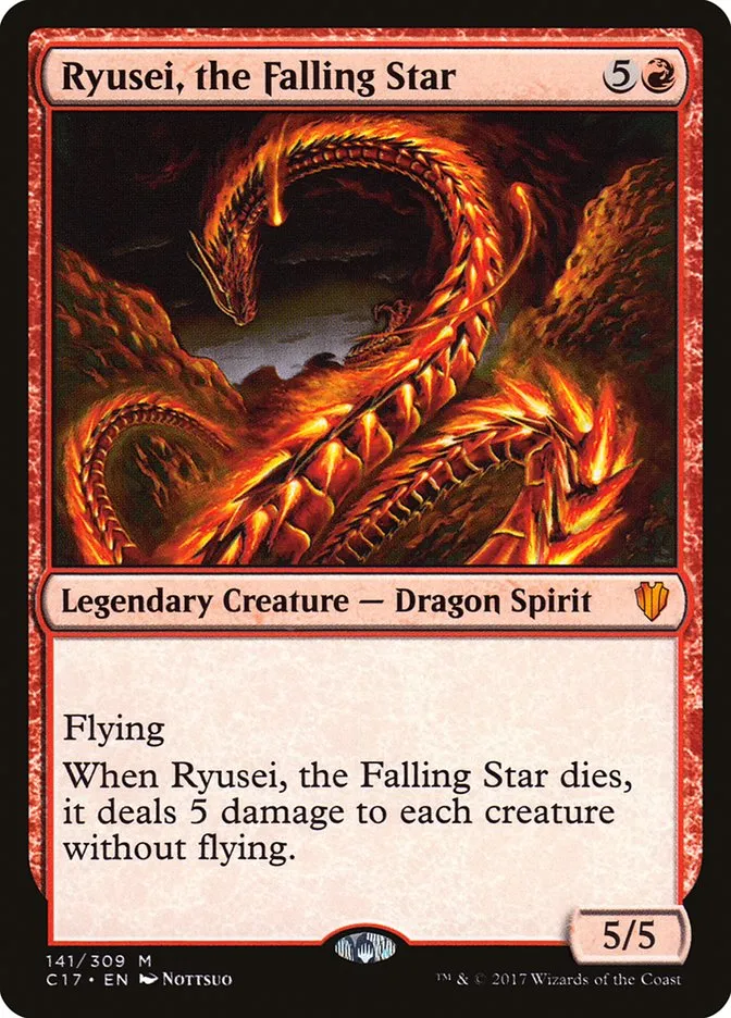 2017 Commander 2017 Ryusei, the Falling Star mythic #141 mythic card image