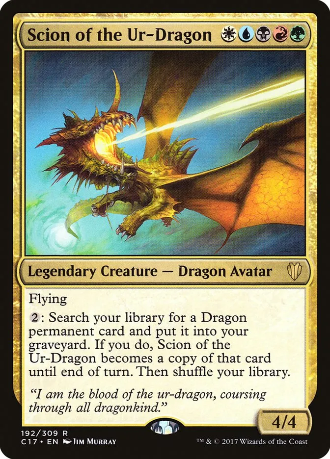 2017 Commander 2017 Scion of the Ur-Dragon #192 rare card image