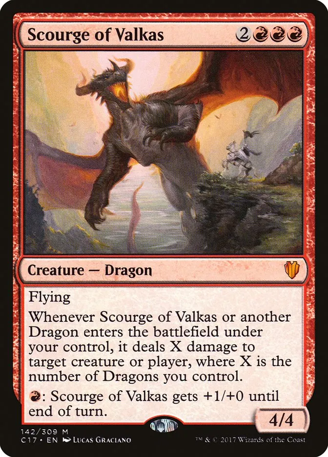 2017 Commander 2017 Scourge of Valkas #142 mythic card image