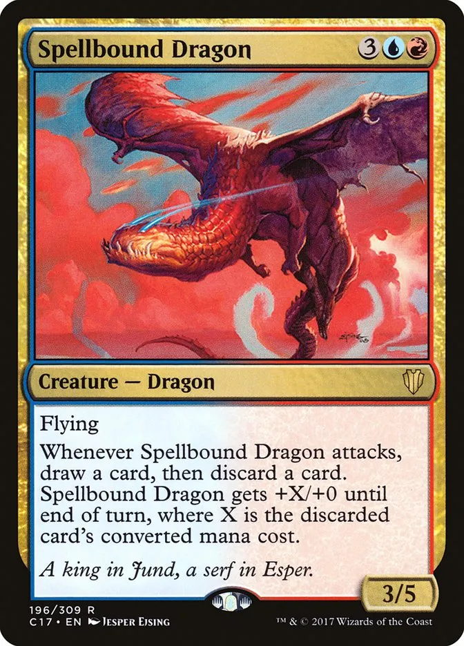 2017 Commander 2017 Spellbound Dragon rare #196 rare card image
