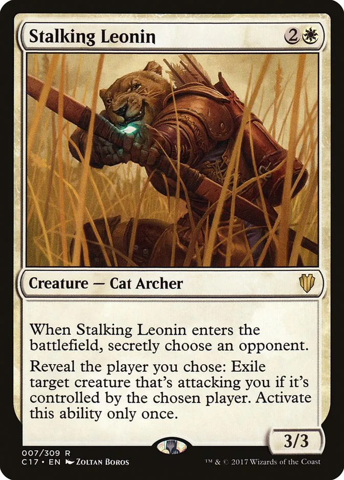 2017 Commander 2017 Stalking Leonin rare #7 rare card image
