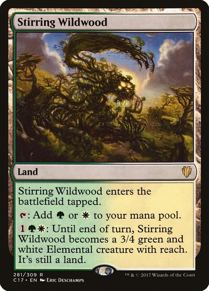 2017 Commander 2017 Stirring Wildwood rare #281 rare card image