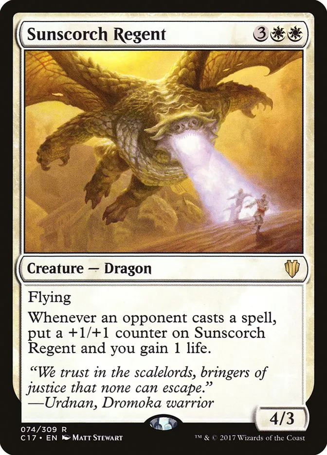 2017 Commander 2017 Sunscorch Regent rare #74 rare card image