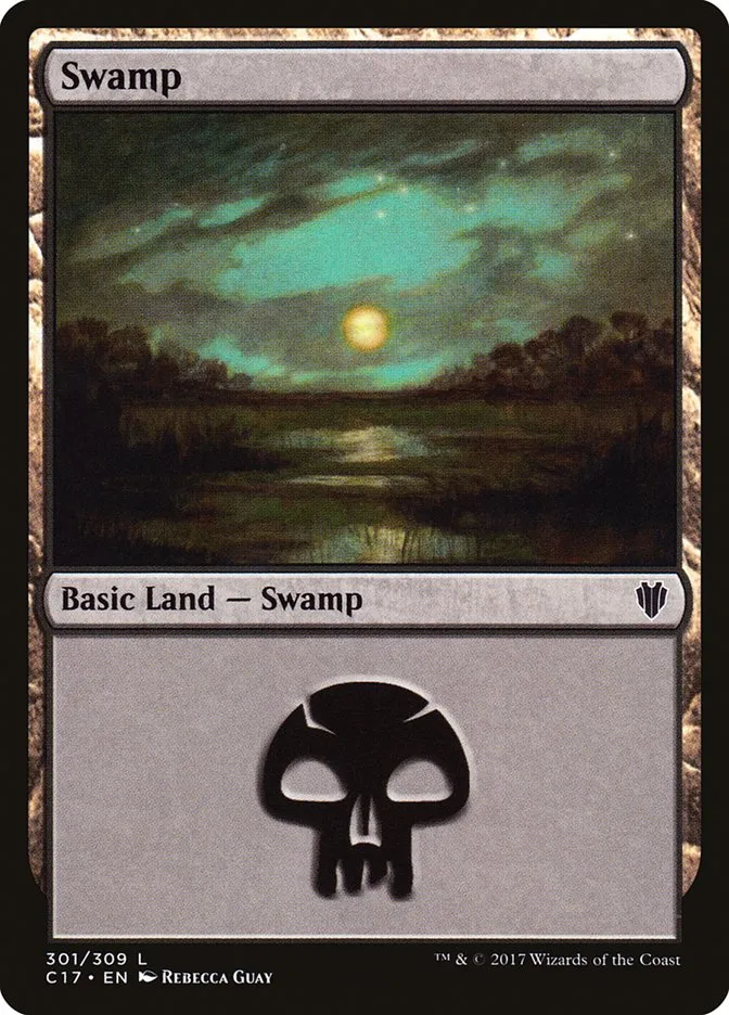 2017 Commander 2017 Swamp common #301 common card image