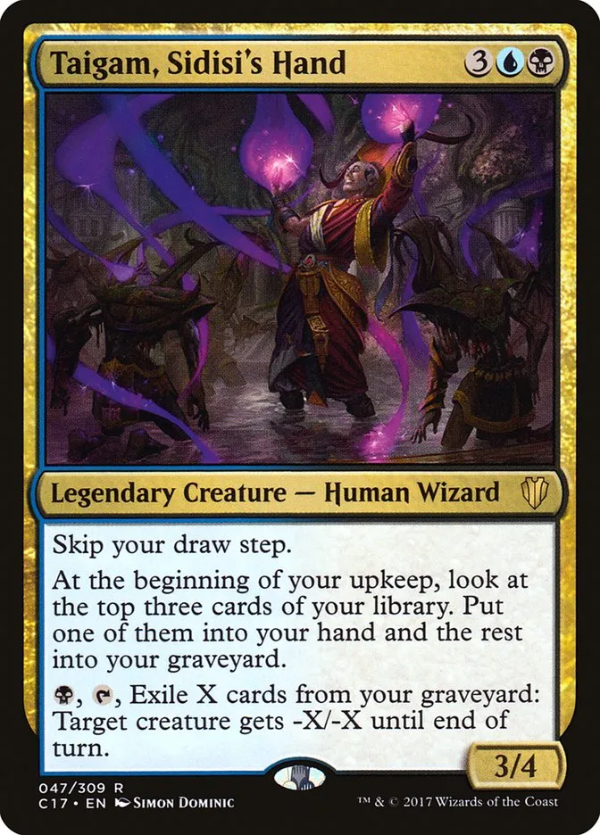 2017 Commander 2017 Taigam, Sidisi's Hand rare #47 rare card image