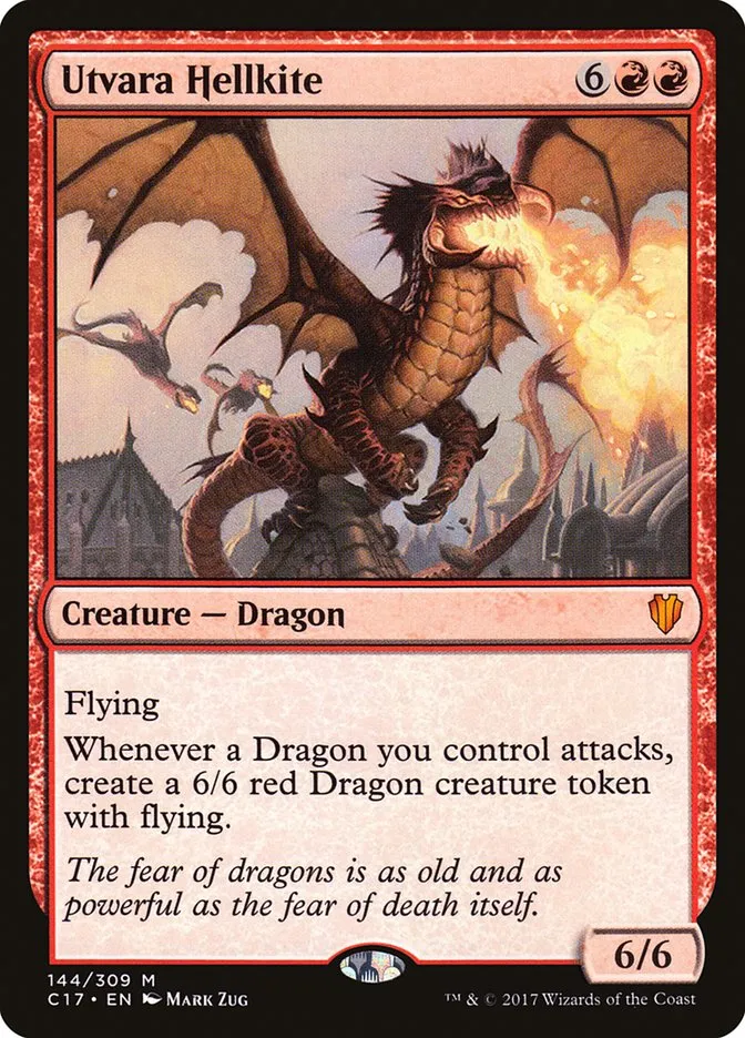 2017 Commander 2017 Utvara Hellkite mythic #144 mythic card image