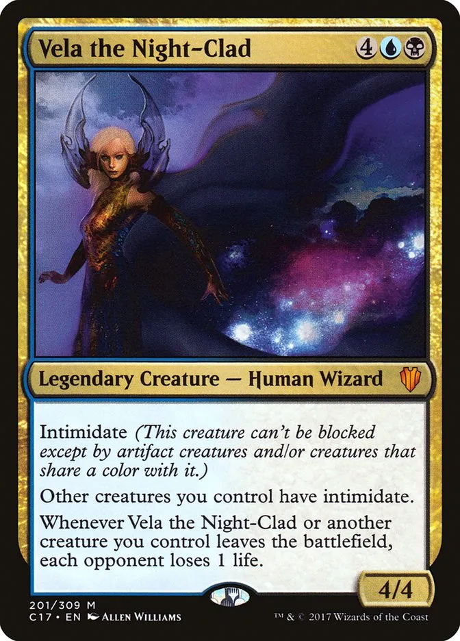 2017 Commander 2017 Vela the Night-Clad mythic #201 mythic card image