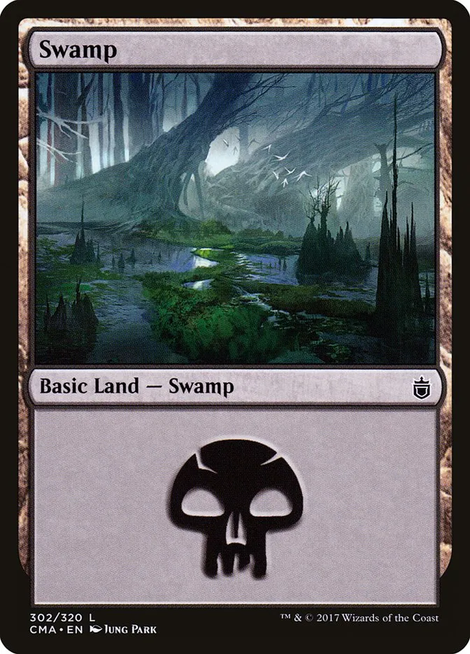 2017 Commander Anthology Swamp common #302 common card image
