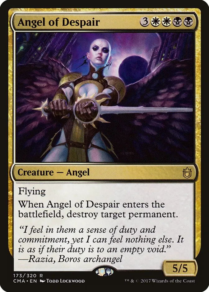 2017 Commander Anthology Angel of Despair #173 rare card image