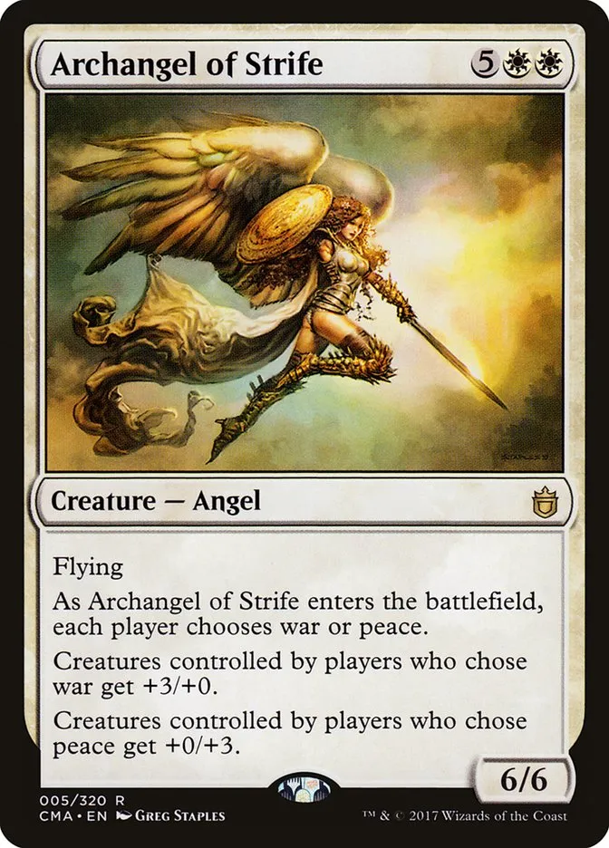 2017 Commander Anthology Archangel of Strife #5 rare card image