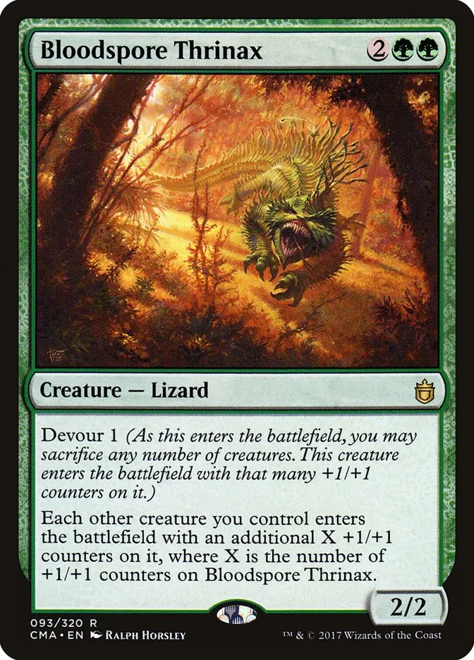 2017 Commander Anthology Bloodspore Thrinax #93 rare card image
